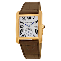 Cartier Tank MC Mechanical Silver Dial Brown Leather Strap Men's Watch W5330001