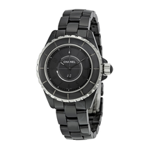 Chanel J12 Black Dial Black Ceramic Ladies Watch H3828