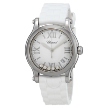 Chopard Happy Sport Diamond White Matte Dial Ladies Watch 278582-3001