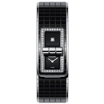 Chanel Code Coco Black Diamond Dial Ladies Steel and Ceramic Watch H5148