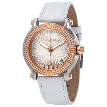 Chopard Happy Sport Silver-Toned Guilloche Diamond Dial Ladies Watch 278551-6003