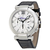 Chopard Imperiale Chronograph Automatic Silver Dial Stainless Steel Men's Leather Strap Watch 388549-3001 38/8549-3001