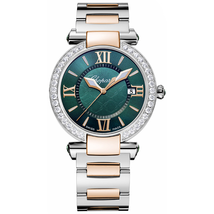 Chopard Imperiale Green Dial Diamond Two Tone Ladies Watch 388532-6009