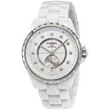 Chanel J12-365 White Opaline Diamond Dial Ceramic Ladies Watch H4345