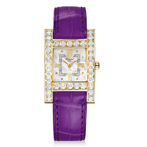 Chopard H Square Mother of Pearl Dial Yellow Gold Diamond Ladies Watch 136621-0001