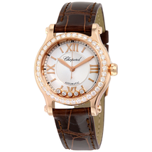Chopard Happy Sport Silver Dial Alligator Leather Strap Ladies Watch 274893-5002