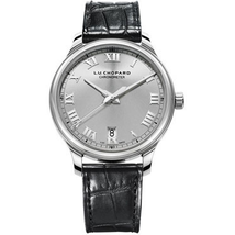 Chopard L.U.C. 1937 Classic Automatic Silver Dial Black Leather Men's Watch 168544-3002