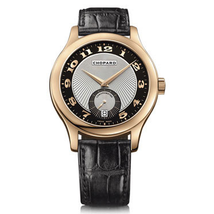 Chopard L.U.C. Classic Mark III Black and Silver Guilloche Dial Automatic Rose Gold Men's Watch 161905-5001