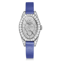 Chopard Classique Femme Diamond 18k White Gold Blue Satin Ladies Watch 137228-1001