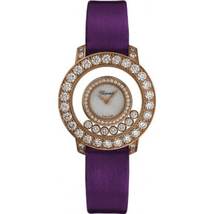 Chopard Happy Diamond Mother of Pearl Diamond Bezel 18k Rose Gold Ladies Watch 209412-5001