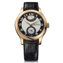Chopard L.U.C Quattro Mark II Silver and Black Dial Black Leather Men's Watch 161903-5001