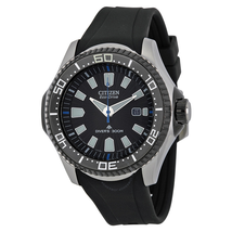 Citizen Eco-Drive Black Dial Black Rubber Men's Watch BN0085-01E
