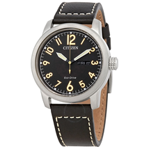 Citizen Eco-Drive Chandler Black Dial Men's Leather Watch BM8471-01E