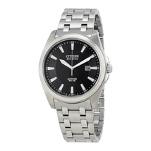 Citizen Corso Eco Drive Black Dial Stainless Steel Men's Watch BM7100-59E