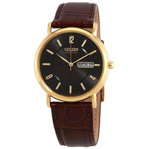 Citizen Eco Drive Black Dial Brown Leather Men's Watch BM8242-08E
