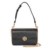 Tory Burch Chelsea Convertible Pebbled Leather Shoulder Bag- Black 48735-001