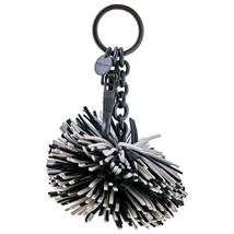 Bottega Veneta Ladies Keycase Gray/Black KeycKeyring Fringe 531971 VBLO0 1950