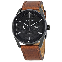 Citizen CTO Black Dial Brown Leather Men's Watch BU4025-08E