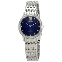 Citizen Silhouette Crystal Navy Blue Dial Ladies Watch EX1480-58L