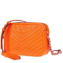 Tory Burch Fleming Chevron Camera Bag- Orange Juice 54275-841