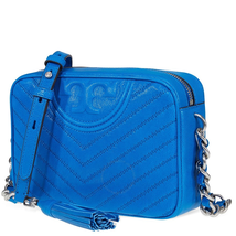 Tory Burch Fleming Chevron Camera Bag- Tropical Blue 54275-414