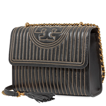 Tory Burch Fleming Convertible Leather Shoulder Bag- Black 52311-001