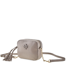 Tory Burch Mcgraw Camera Bag- Silver Maple 50584-963