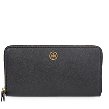 Tory Burch Robinson Zip Continental Wallet- Black/Royal Navy 45254-018