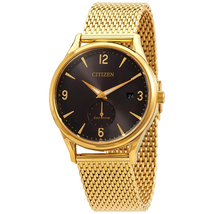 Citizen BTW Black Dial Yellow Gold-tone Men's Watch BV1112-56E