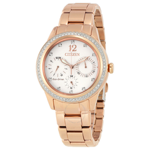 Citizen Silhouette Crystal White Dial Ladies Watch FD2013-50A