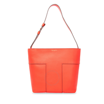 Tory Burch Block-T Pebbled Leather Tote- Spicy Orange 44700-801