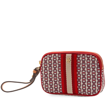 Tory Burch Gemini Link Canvas Wristlet- Liberty Red 55312-939