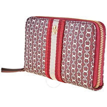Tory Burch Gemini Link Canvas Zip Continental Wallet - Royal Burgundy 55311-989
