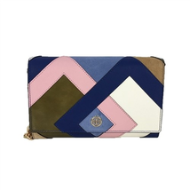 Tory Burch Ladies Leather Robinson Blue/Multi Robinson Pieced Chain Wal 49294