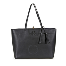 Tory Burch McGraw Leather Tote - Black / Royal Navy 42200-018