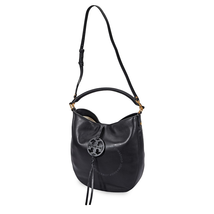 Tory Burch Miller Metal-logo Slouchy Hobo Bag- Black 61179-001