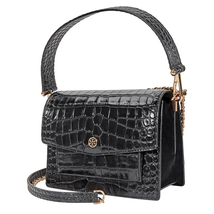 Tory Burch Robinson Embossed Shoulder Bag- Black 58100-001