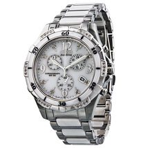 Citizen Eco-Drive Chronograph Diamond White Dial Stainless Steel and Ceramic Ladies Watch FB1230-50A