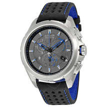 Citizen Proximity Eco-Drive Black Dial Black Leather Men's Watch AT7030-05E