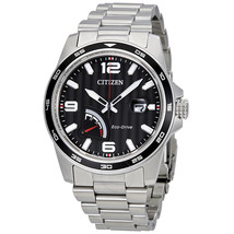 Citizen PRT Black Dial Men's Stainless Steel Watch AW7030-57E
