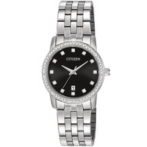Citizen Quartz Crystal Black Dial Ladies Watch EU6030-56E