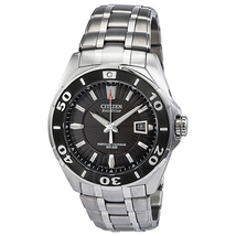 Citizen Signature Eco-Drive Black Dial Stainless Steel Men's Watch BL1250-55E