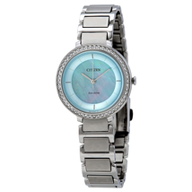 Citizen Silhouette Crystal Blue Mother of Pearl Dial Ladies Watch EM0480-52N