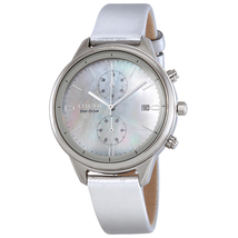 Citizen Chandler Chronograph White Mother of Pearl Dial Ladies Watch FB2000-03D