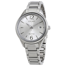 Citizen Chandler Silver Dial Stainless Steel Ladies Watch FE6100-59A