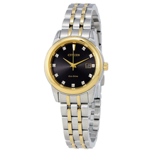 Citizen Diamond Black Dial Ladies Watch EW2394-59E