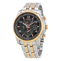 Citizen Eco Drive World Time Grey Dial Two-tone Men's Watch AT9016-56H