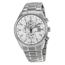 Citizen Eco-Drive World Chronograph A-T White Dial Stainless Steel Men's Watch AT8010-58B
