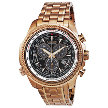 Citizen Perpetual Calendar Chronograph Black Dial Rose Gold-Tone Men's Watch BL5403-54E