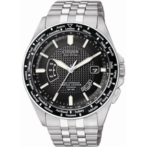 Citizen World Perpetual Black Dial Titanium Men's Watch CB0030-56E